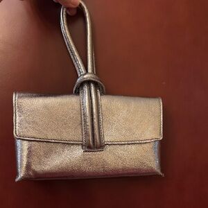 Chic Silver Wristlet Clutch